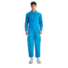 Customized blue one-piece workwear industrial uniform, designed reflective strip industrial uniform, Ocean Park Industrial Uniform Center  theme park playground D403 Customized blue one-piece workwear industrial uniform, designed reflective strip industrial uniform, Ocean Park Industrial Uniform Center  theme park playground D403